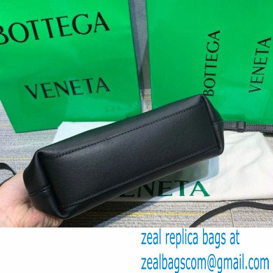 Bottega Veneta Point Leather Top Handle Small Bag Black 2021 - Click Image to Close