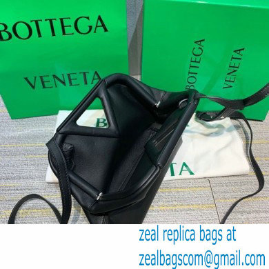 Bottega Veneta Point Leather Top Handle Small Bag Black 2021