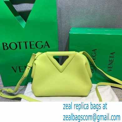 Bottega Veneta Point Leather Top Handle Small Bag Light Green 2021