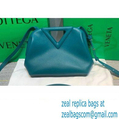 Bottega Veneta Point Leather Top Handle Small Bag Mallard Blue 2021