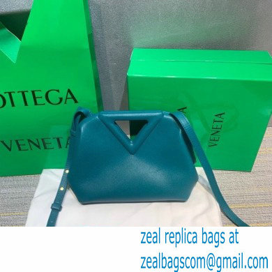 Bottega Veneta Point Leather Top Handle Small Bag Mallard Blue 2021