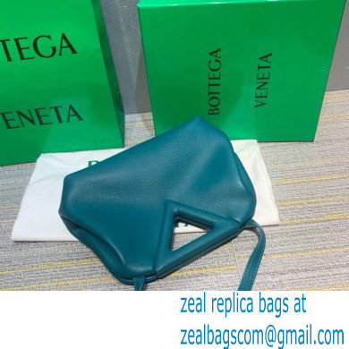 Bottega Veneta Point Leather Top Handle Small Bag Mallard Blue 2021 - Click Image to Close