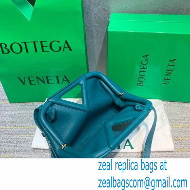 Bottega Veneta Point Leather Top Handle Small Bag Mallard Blue 2021