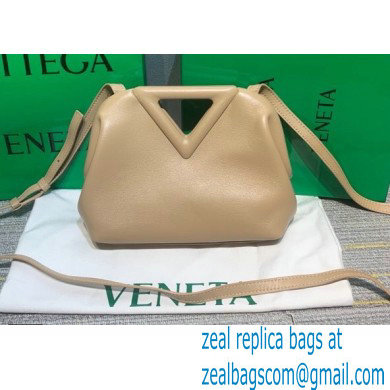 Bottega Veneta Point Leather Top Handle Small Bag Nude 2021 - Click Image to Close