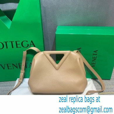 Bottega Veneta Point Leather Top Handle Small Bag Nude 2021