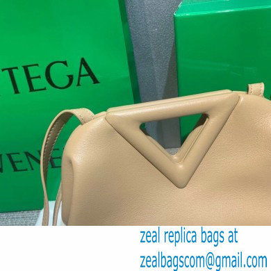 Bottega Veneta Point Leather Top Handle Small Bag Nude 2021 - Click Image to Close