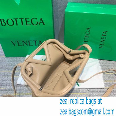 Bottega Veneta Point Leather Top Handle Small Bag Nude 2021