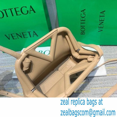 Bottega Veneta Point Leather Top Handle Small Bag Nude 2021