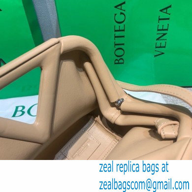 Bottega Veneta Point Leather Top Handle Small Bag Nude 2021
