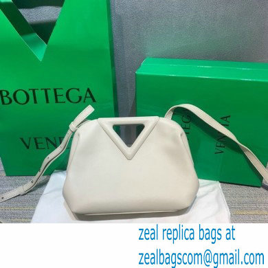 Bottega Veneta Point Leather Top Handle Small Bag White 2021 - Click Image to Close