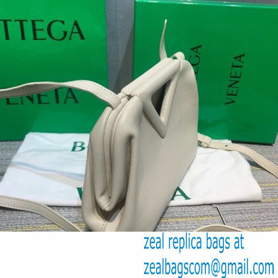 Bottega Veneta Point Leather Top Handle Small Bag White 2021