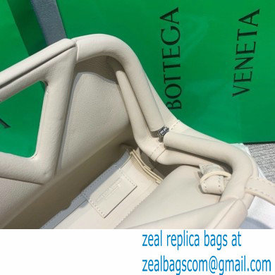 Bottega Veneta Point Leather Top Handle Small Bag White 2021 - Click Image to Close