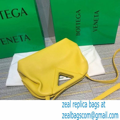 Bottega Veneta Point Leather Top Handle Small Bag Yellow 2021