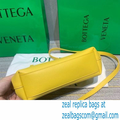 Bottega Veneta Point Leather Top Handle Small Bag Yellow 2021