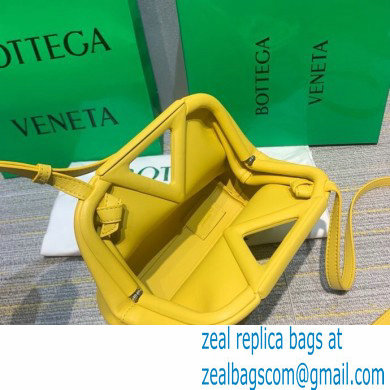 Bottega Veneta Point Leather Top Handle Small Bag Yellow 2021 - Click Image to Close