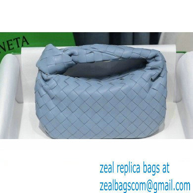 Bottega Veneta Rounded Mini BV Jodie Hobo Bag in Woven Leather Baby Blue 2021