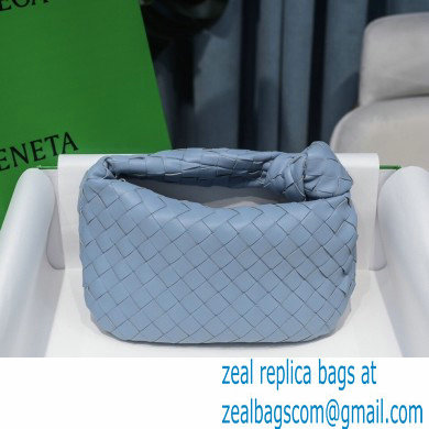 Bottega Veneta Rounded Mini BV Jodie Hobo Bag in Woven Leather Baby Blue 2021