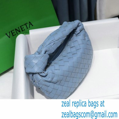 Bottega Veneta Rounded Mini BV Jodie Hobo Bag in Woven Leather Baby Blue 2021