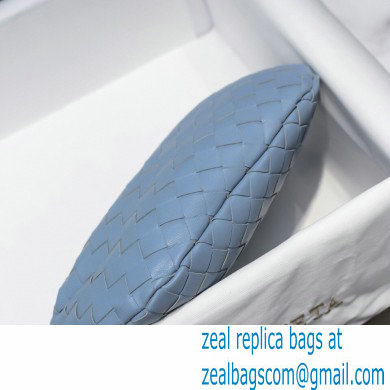 Bottega Veneta Rounded Mini BV Jodie Hobo Bag in Woven Leather Baby Blue 2021 - Click Image to Close