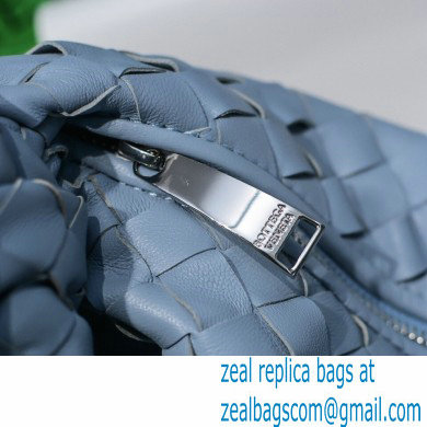 Bottega Veneta Rounded Mini BV Jodie Hobo Bag in Woven Leather Baby Blue 2021 - Click Image to Close