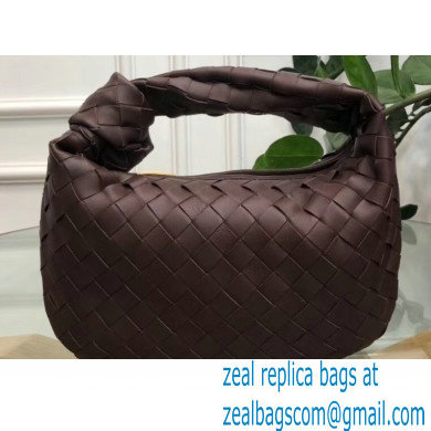 Bottega Veneta Rounded Mini BV Jodie Hobo Bag in Woven Leather Coffee 2020 - Click Image to Close