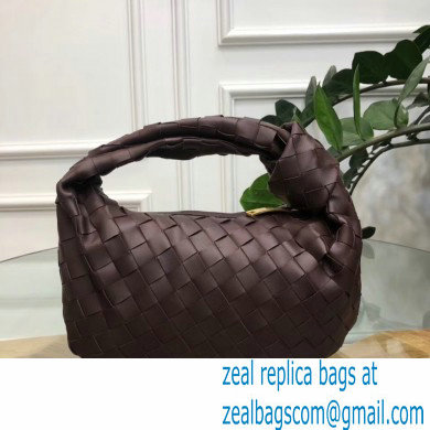 Bottega Veneta Rounded Mini BV Jodie Hobo Bag in Woven Leather Coffee 2020