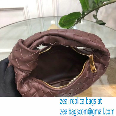 Bottega Veneta Rounded Mini BV Jodie Hobo Bag in Woven Leather Coffee 2020 - Click Image to Close