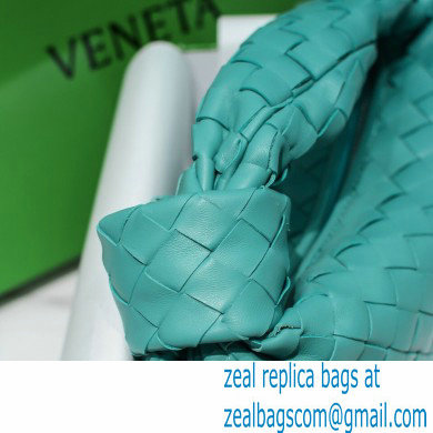 Bottega Veneta Rounded Mini BV Jodie Hobo Bag in Woven Leather Cyan 2021