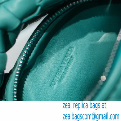 Bottega Veneta Rounded Mini BV Jodie Hobo Bag in Woven Leather Cyan 2021 - Click Image to Close