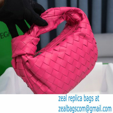 Bottega Veneta Rounded Mini BV Jodie Hobo Bag in Woven Leather Fuchsia 2021 - Click Image to Close