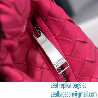 Bottega Veneta Rounded Mini BV Jodie Hobo Bag in Woven Leather Fuchsia 2021 - Click Image to Close