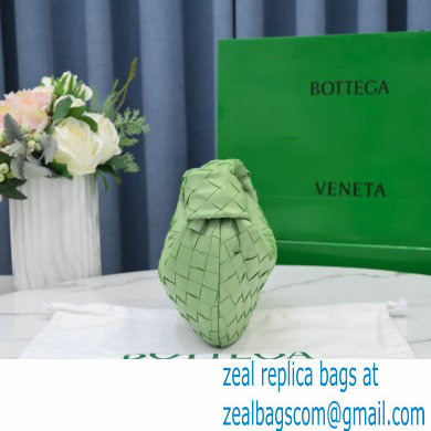 Bottega Veneta Rounded Mini BV Jodie Hobo Bag in Woven Leather Light Green 2021