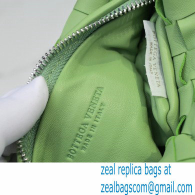 Bottega Veneta Rounded Mini BV Jodie Hobo Bag in Woven Leather Light Green 2021
