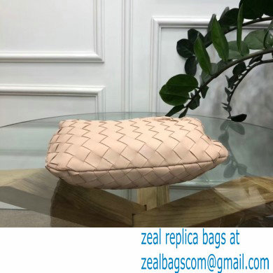 Bottega Veneta Rounded Mini BV Jodie Hobo Bag in Woven Leather Nude 2020