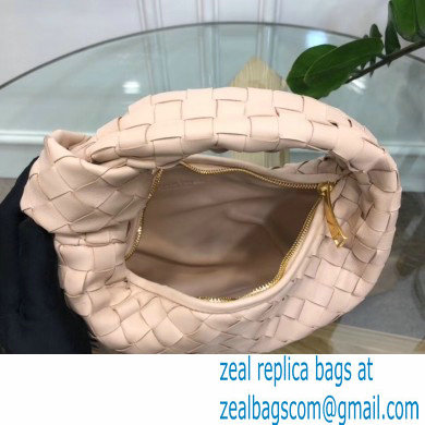 Bottega Veneta Rounded Mini BV Jodie Hobo Bag in Woven Leather Nude 2020