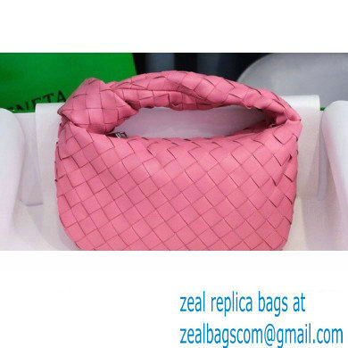 Bottega Veneta Rounded Mini BV Jodie Hobo Bag in Woven Leather Pink 2021 - Click Image to Close