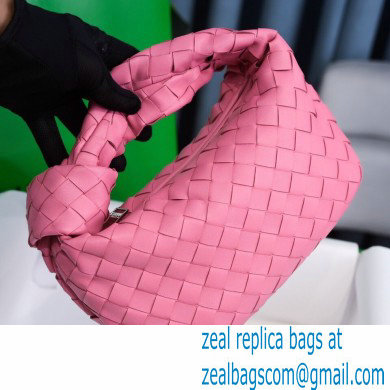 Bottega Veneta Rounded Mini BV Jodie Hobo Bag in Woven Leather Pink 2021 - Click Image to Close