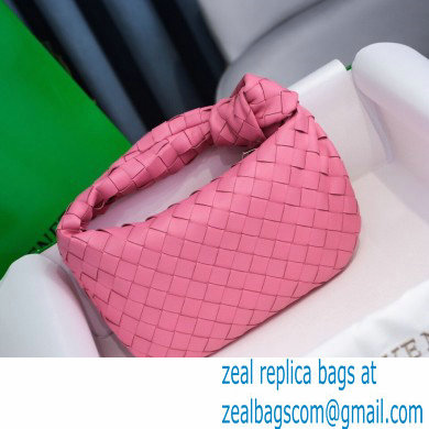 Bottega Veneta Rounded Mini BV Jodie Hobo Bag in Woven Leather Pink 2021 - Click Image to Close