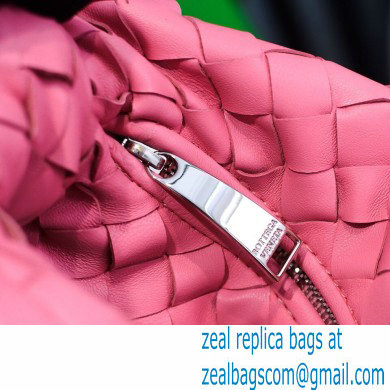 Bottega Veneta Rounded Mini BV Jodie Hobo Bag in Woven Leather Pink 2021 - Click Image to Close