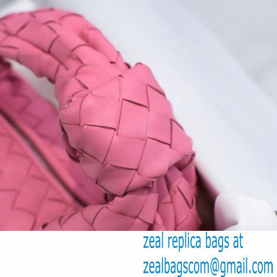 Bottega Veneta Rounded Mini BV Jodie Hobo Bag in Woven Leather Pink 2021 - Click Image to Close