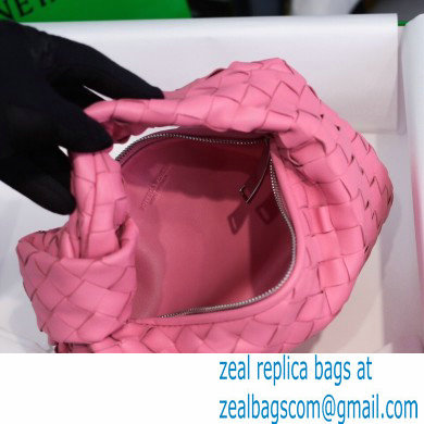 Bottega Veneta Rounded Mini BV Jodie Hobo Bag in Woven Leather Pink 2021 - Click Image to Close