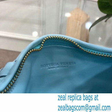 Bottega Veneta Rounded Mini BV Jodie Hobo Bag in Woven Leather Sky Blue 2020