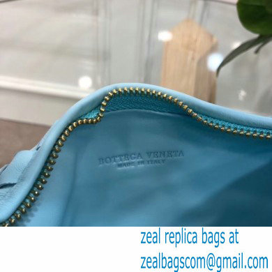 Bottega Veneta Rounded Mini BV Jodie Hobo Bag in Woven Leather Sky Blue 2020 - Click Image to Close