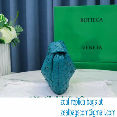 Bottega Veneta Rounded Mini BV Jodie Hobo Bag in Woven Leather Turquoise Blue 2021 - Click Image to Close