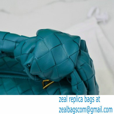 Bottega Veneta Rounded Mini BV Jodie Hobo Bag in Woven Leather Turquoise Blue 2021 - Click Image to Close