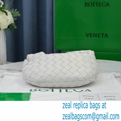 Bottega Veneta Rounded Mini BV Jodie Hobo Bag in Woven Leather White 2021