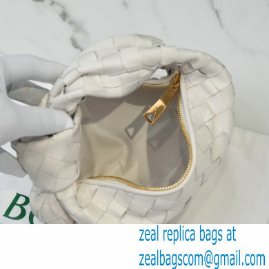 Bottega Veneta Rounded Mini BV Jodie Hobo Bag in Woven Leather White 2021 - Click Image to Close