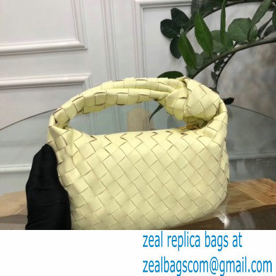 Bottega Veneta Rounded Mini BV Jodie Hobo Bag in Woven Leather Yellow 2020