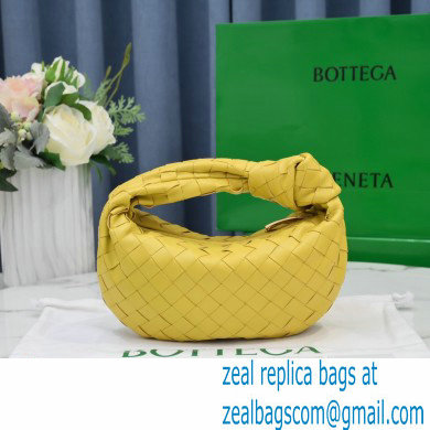 Bottega Veneta Rounded Mini BV Jodie Hobo Bag in Woven Leather Yellow 2021 - Click Image to Close