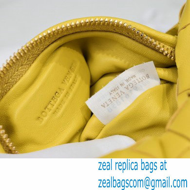 Bottega Veneta Rounded Mini BV Jodie Hobo Bag in Woven Leather Yellow 2021